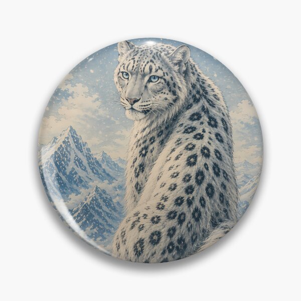 Item preview, Snow Leopard in Snowy Mountains Under a Starry Sky designed and sold by ManJiangHong.