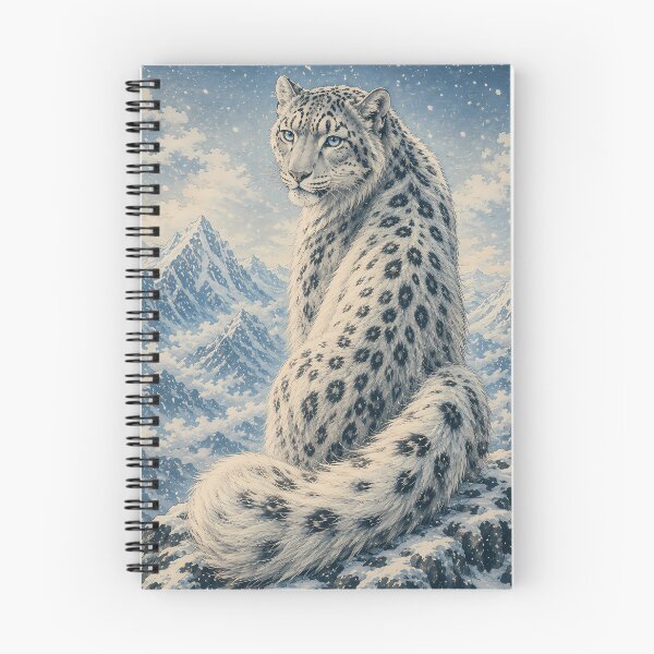 Item preview, Snow Leopard in Snowy Mountains Under a Starry Sky designed and sold by ManJiangHong.