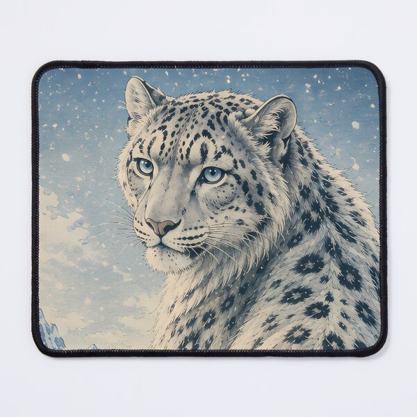Item preview, Snow Leopard in Snowy Mountains Under a Starry Sky designed and sold by ManJiangHong.