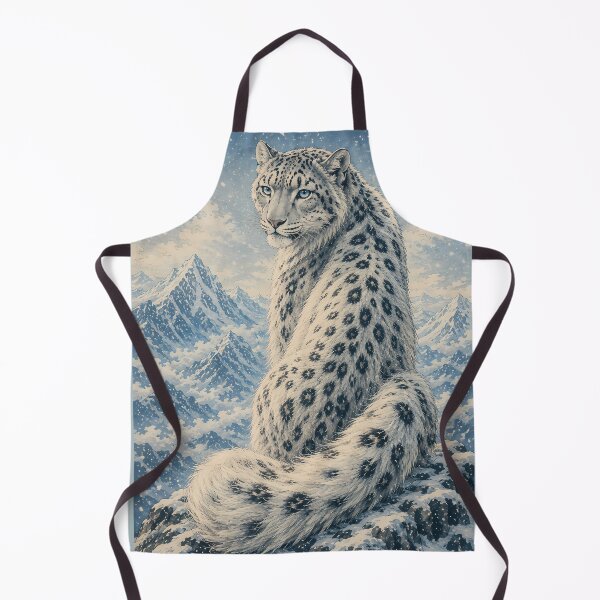 Item preview, Snow Leopard in Snowy Mountains Under a Starry Sky designed and sold by ManJiangHong.