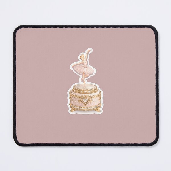 Artikelvorschau, Vintage Ballerina-Spieluhr-Aufkleber | Rosa-Goldene, kokette Ästhetik | Femininer Ballett-Aufkleber entworfen und verkauft von PawsAndpetalstudio.