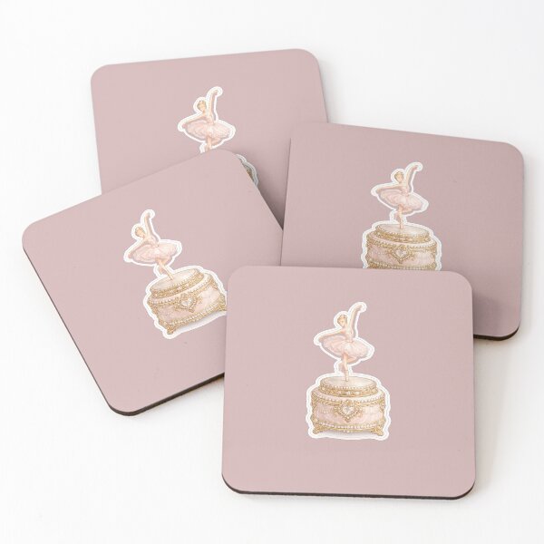 Item preview, Vintage Ballerina Music Box Sticker | Pink Gold Coquette Aesthetic | Balletcore Feminine Sticker designed and sold by PawsAndpetalstudio.