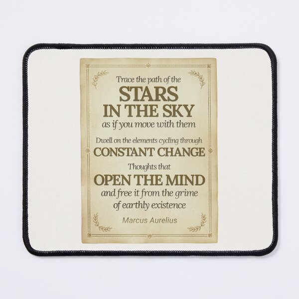 Item preview, Trace the Path of the Stars - Marcus Aurelius - Elegant Script Stoic Quote - Black and Gold Version designed and sold by Stoic Core.
