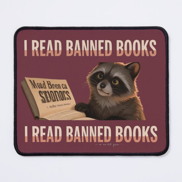 Item preview, I Read Banned Books Cute Raccoon Reader | Funny Intellectual Animal Typography designed and sold by BLUESKY11a.