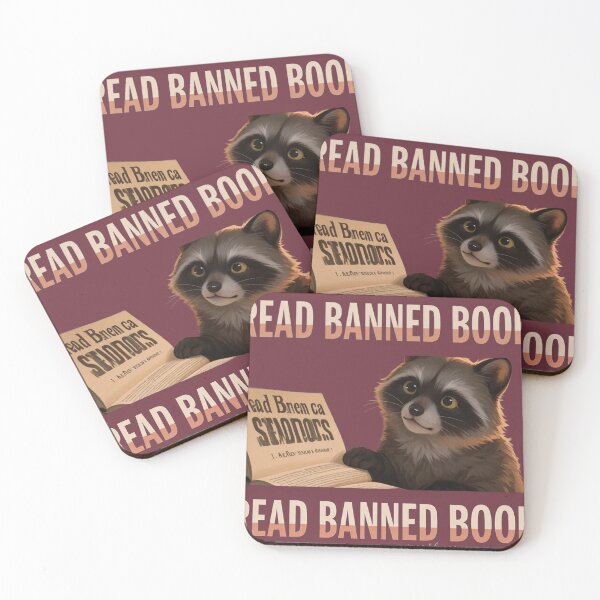 Item preview, I Read Banned Books Cute Raccoon Reader | Funny Intellectual Animal Typography designed and sold by BLUESKY11a.