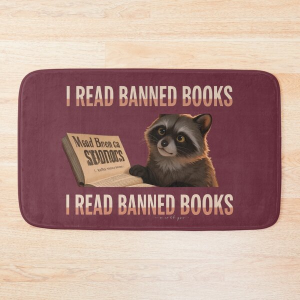 Item preview, I Read Banned Books Cute Raccoon Reader | Funny Intellectual Animal Typography designed and sold by BLUESKY11a.