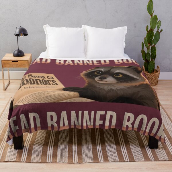 Item preview, I Read Banned Books Cute Raccoon Reader | Funny Intellectual Animal Typography designed and sold by BLUESKY11a.