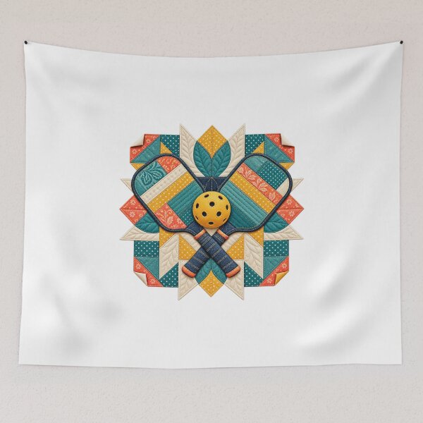 Item preview, Patchwork Pickleball Block designed and sold by UrbanCanvvas.