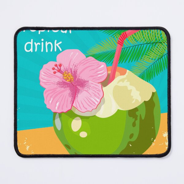 Item preview, Coconut and tropical drink in retro style. designed and sold by Zhanna LL.