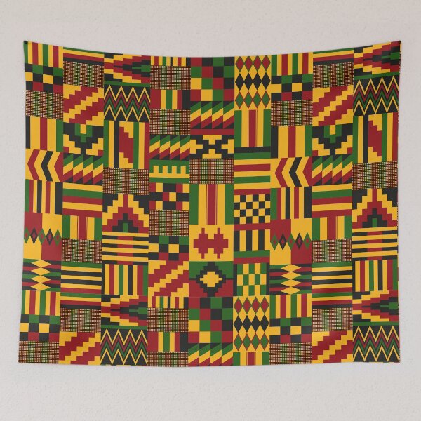 Artikelvorschau, Lebendiges afrikanisches Kente-Stoffmuster | Ghana-Textilien entworfen und verkauft von MammothArt.