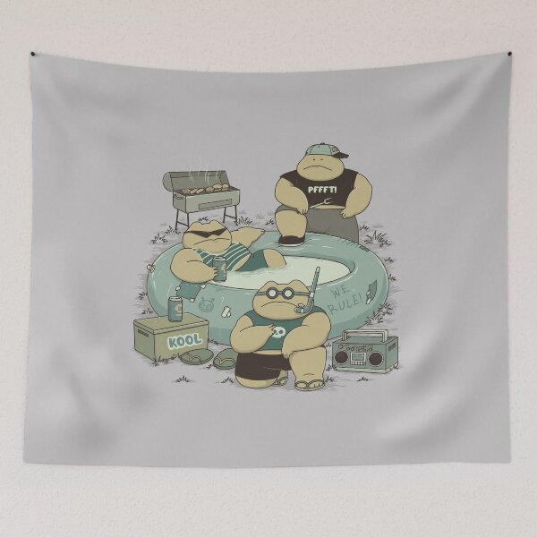 Item preview, Pool Party - Frogs Illustration designed and sold by OohMyHoomies.
