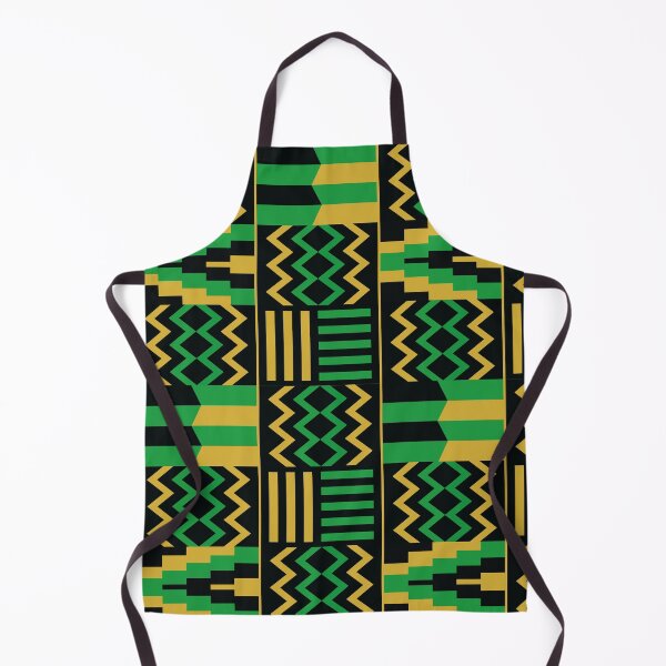 Artikelvorschau, Kente-Muster in Gold und Grün | Ghanaische Textilien entworfen und verkauft von MammothArt.