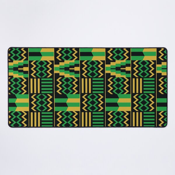 Item preview, Gold and Green Kente pattern | Ghana Textile designed and sold by MammothArt.