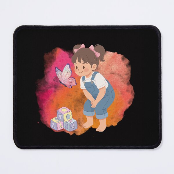 Item preview, Little Girl and Butterfly – Whimsical Childhood & Nature Design designed and sold by CREATIVE HIVE.
