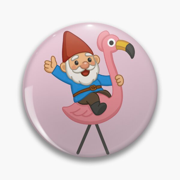 Item preview, Garden Gnome Riding Pink Flamingo designed and sold by SunnyBunnyHome.