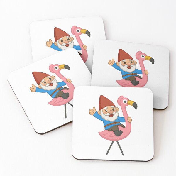 Item preview, Garden Gnome Riding Pink Flamingo designed and sold by SunnyBunnyHome.