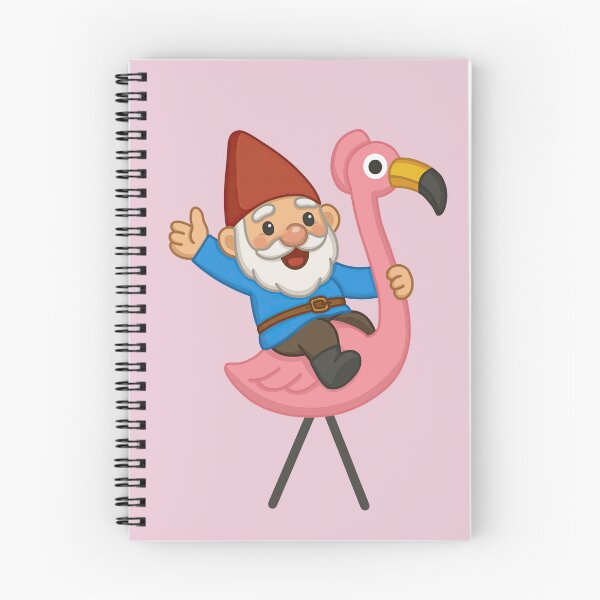 Item preview, Garden Gnome Riding Pink Flamingo designed and sold by SunnyBunnyHome.