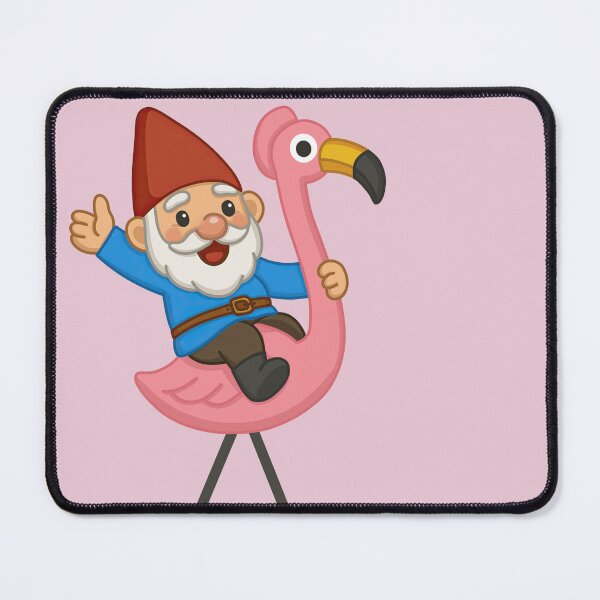 Item preview, Garden Gnome Riding Pink Flamingo designed and sold by SunnyBunnyHome.