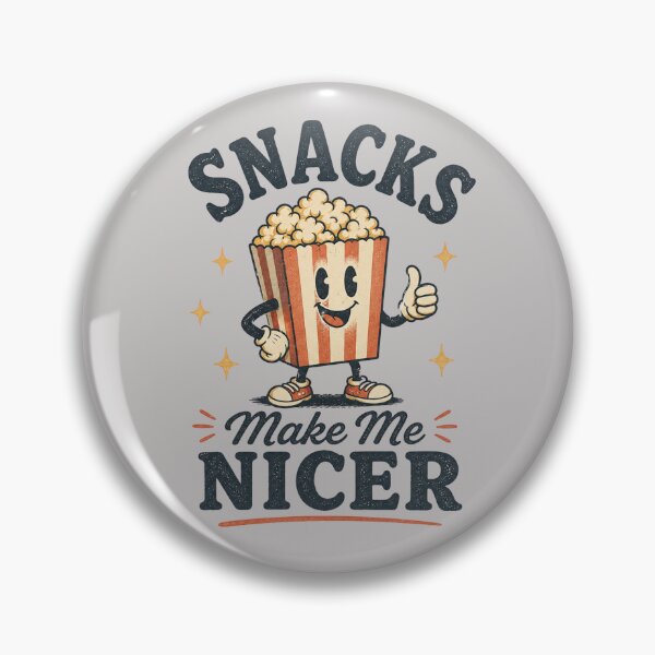 Item preview, Snacks Make Me Nicer Funny Popcorn – Vintage Snack Lover Design designed and sold by creativebymateo.