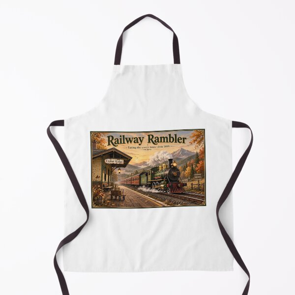Item preview, Railway Rambler – Vintage Steam Train Travel Poster designed and sold by ASABCreative.