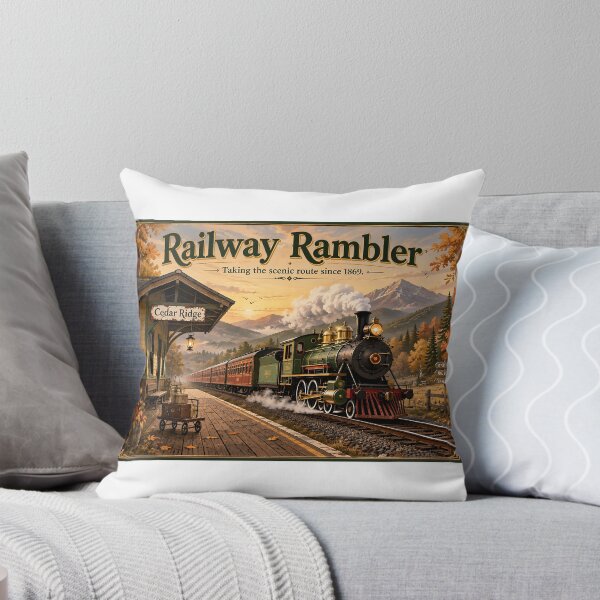 Item preview, Railway Rambler – Cartel de viaje antiguo en tren de vapor designed and sold by ASABCreative.