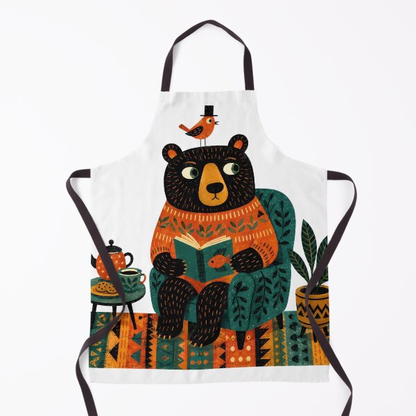 Item preview, Wall Art - Postcard - T-shirt: Cozy Bear Reading Time designed and sold by ForeverPrintsOK.