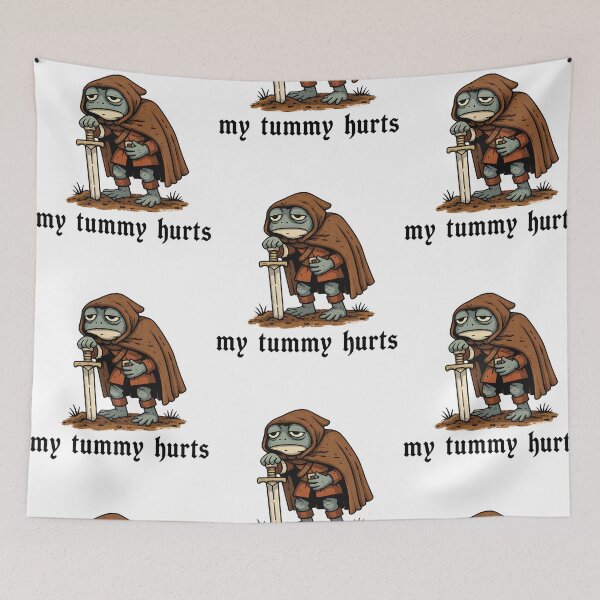 Item preview, Funny Frog Knight My Tummy Hurts designed and sold by RDGNR.