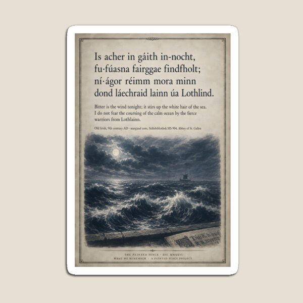 Item preview, Bitter Is the Wind — 9th Century Old Irish Poem Print designed and sold by The Painted Fence.