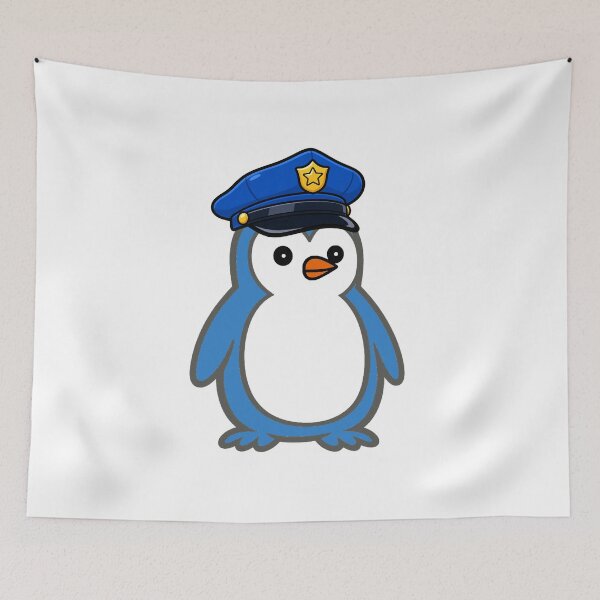 Item preview, Cute Penguin Police Officer Sticker – Cartoon Mascot for Kids & Adults designed and sold by Pippo-Penguin.