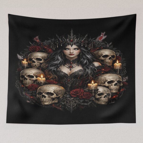 Item preview, Gothic Queen of the Dead – Skulls, Roses and Candles designed and sold by TroviTutto.