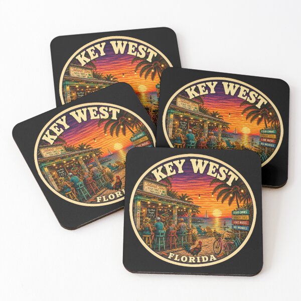 Item preview, Key West Florida Beach Bar Vintage Travel Badge designed and sold by Swanny's Custom T-shirt and Gift Designs.