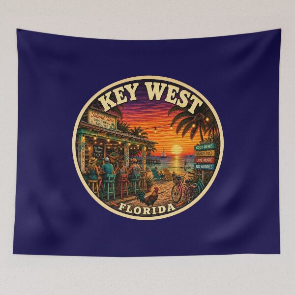 Item preview, Key West Florida Beach Bar Vintage Travel Badge designed and sold by Swanny's Custom T-shirt and Gift Designs.