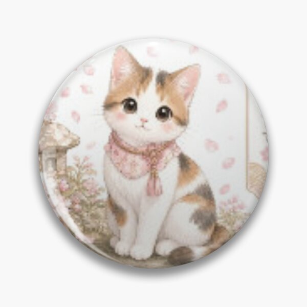 Item preview, Japanese Calico Cat Under Cherry Blossom Tree designed and sold by PetalsPaws.