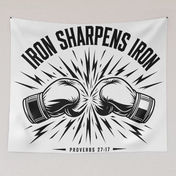 Item preview, IRON SHARPENS IRON – Boxing Gloves Fist Bump Proverbs 27:17 T-Shirt designed and sold by RickyHN7.