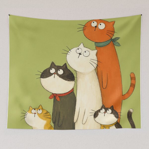 Item preview, Funny Long Standing Cats Looking Up Whimsical Cute Kitten Graphic designed and sold by The Upside Down.