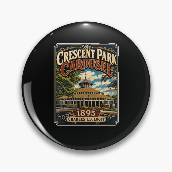 Item preview, Crescent Park Carousel 1895 Vintage Rhode Island Poster designed and sold by Wilcox PhotoArt.