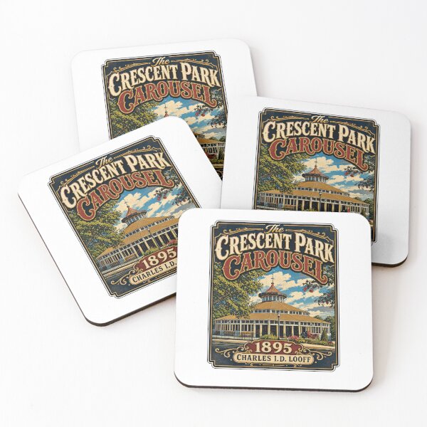 Item preview, Crescent Park Carousel 1895 Vintage Rhode Island Poster designed and sold by Wilcox PhotoArt.