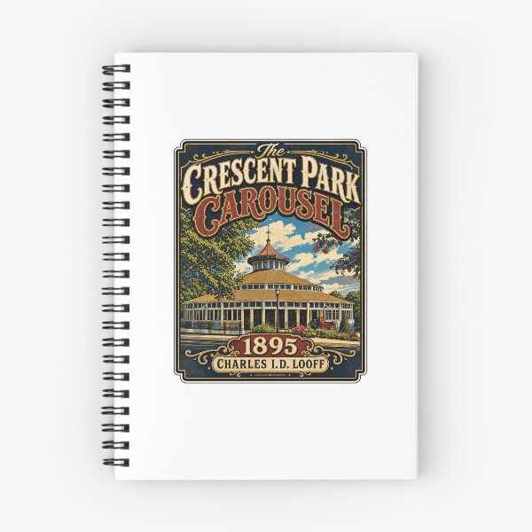 Item preview, Crescent Park Carousel 1895 Vintage Rhode Island Poster designed and sold by Wilcox PhotoArt.