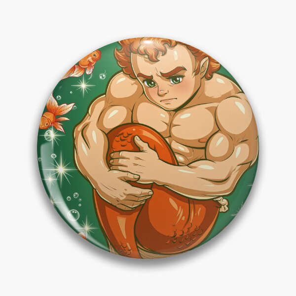 Item preview, Male Siren in a Goldfish Bowl — Fantasy Illustration designed and sold by JaimeLikes.