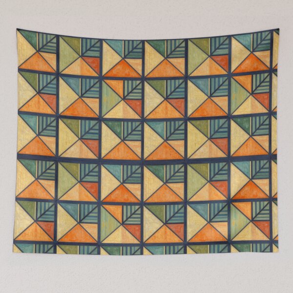 Item preview, Geometric tile pattern with triangular leaves. designed and sold by Giulivo Store Graphic.