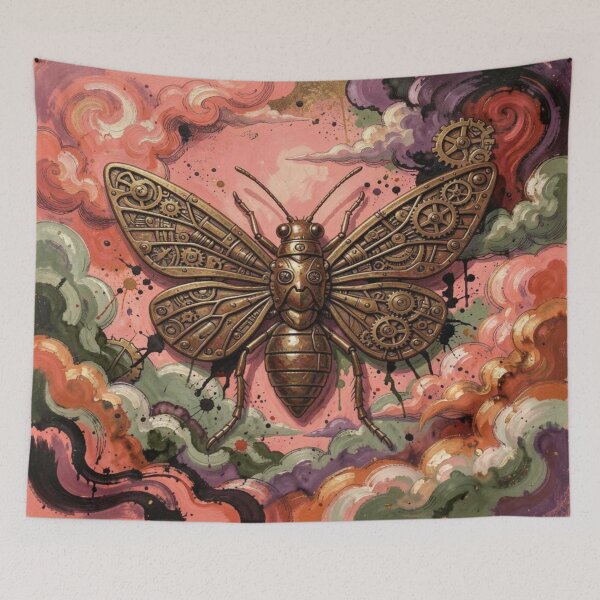 Item preview, Surreal Steampunk Insect inspired by Moebius & Froud in Dreamy Sky designed and sold by FotoworldEdel.