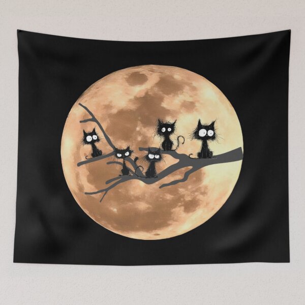 Item preview, Black cats in the tree. Full moon. designed and sold by MagelliShop.
