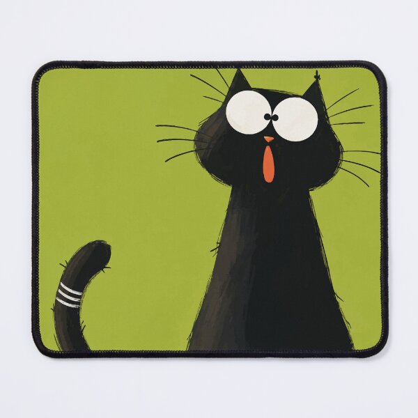 Item preview, Funny Surprised Black Cat Wide Eyes Shocked Cute Kitten Art designed and sold by The Upside Down.