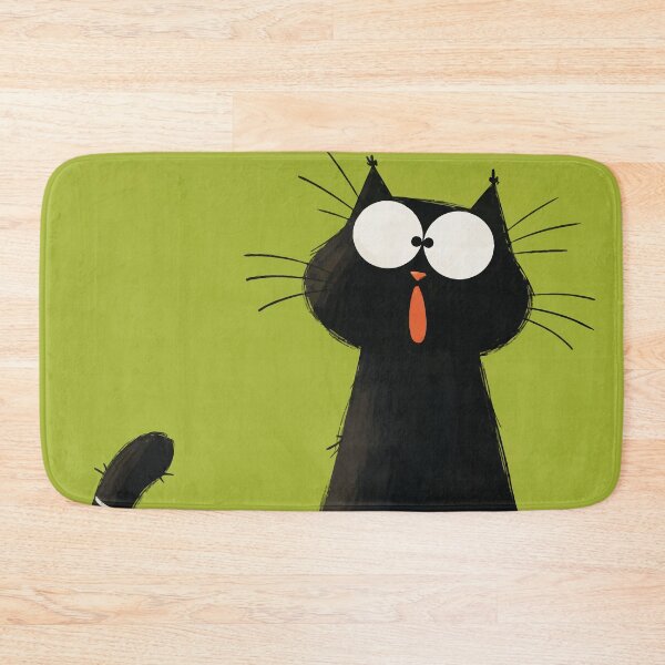 Item preview, Funny Surprised Black Cat Wide Eyes Shocked Cute Kitten Art designed and sold by The Upside Down.