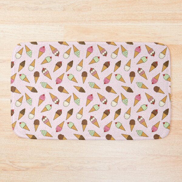 Item preview, Scattered ice cream cones with sprinkles on pink background designed and sold by Chantal creates.
