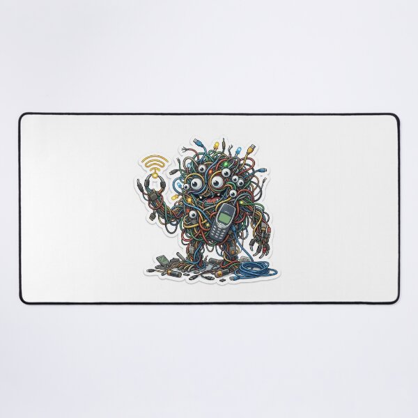 Item preview, Wired and Weird Funny Tech Monster Close-Up Sticker designed and sold by Julia9632.