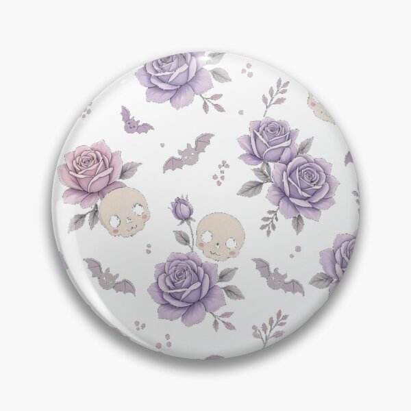 Item preview, Cute Pastel Goth Lavender Roses Skulls & Bats Pattern designed and sold by Dabis26.