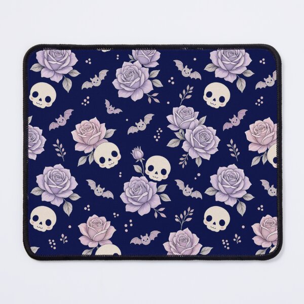 Item preview, Cute Pastel Goth Lavender Roses Skulls & Bats Pattern designed and sold by Dabis26.