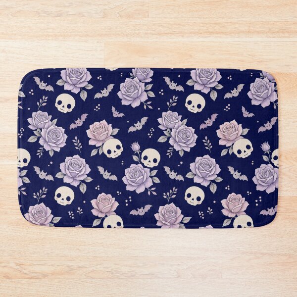 Item preview, Cute Pastel Goth Lavender Roses Skulls & Bats Pattern designed and sold by Dabis26.