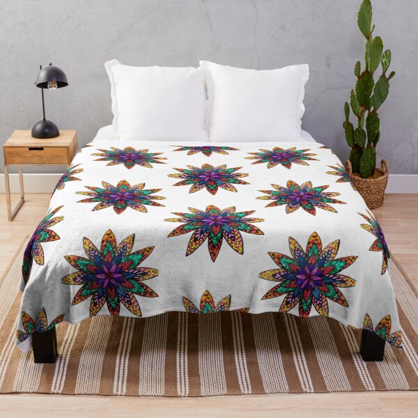 Item preview, Vibrant Botanical Mandala – Colorful Hand-Drawn Floral Art designed and sold by Selena.m.studio.